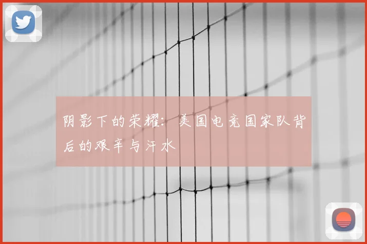 阴影下的荣耀:美国电竞国家队背后的艰辛与汗水